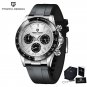 Silver White_Brand Luxury Automatic Watch Men Business Sports Watches For Men Wristwatches Chronogra