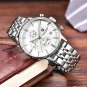 Silver Black L_Top Brand Luxury Men's Watches Movement Quartz Watch Men Waterproof Business Fashion 