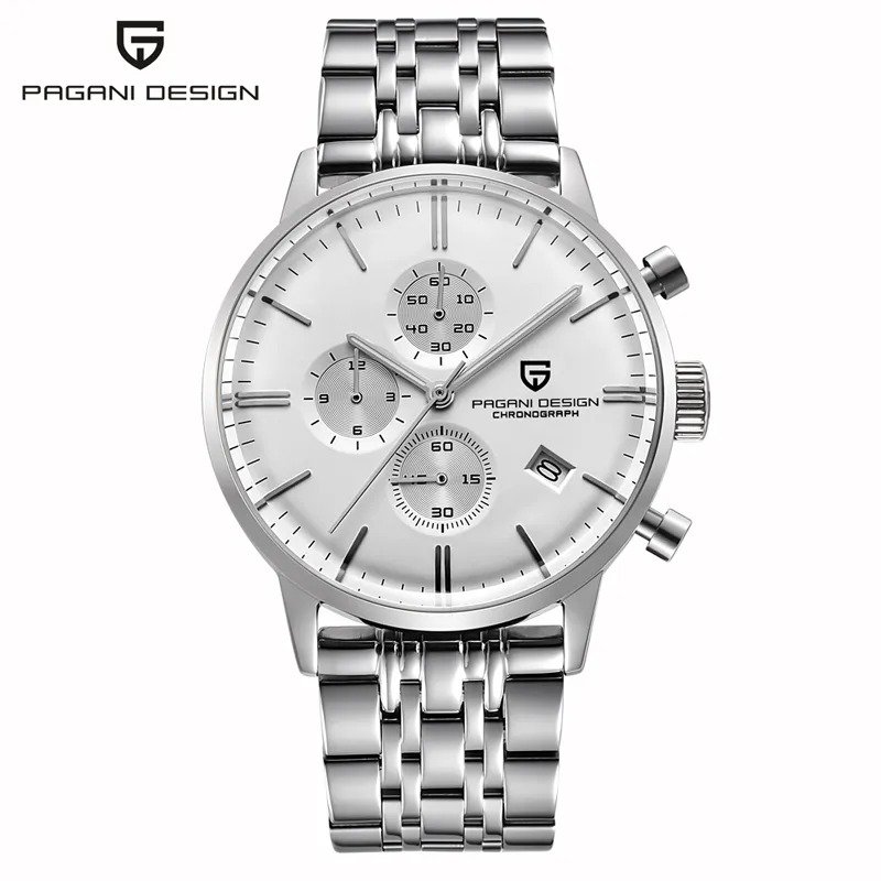 Silver White S_Top Brand Luxury Men's Watches Movement Quartz Watch Men Waterproof Business Fashion 