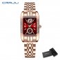 Rose red box_Women Watches Luxury Rhinestone Elegant Wristwatch Quartz Watch For Girl Ladies Clock  