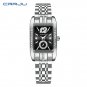 Silver black_Women Watches Luxury Rhinestone Elegant Wristwatch Quartz Watch For Girl Ladies Clock  