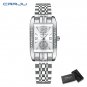 Silver box_Women Watches Luxury Rhinestone Elegant Wristwatch Quartz Watch For Girl Ladies Clock   F