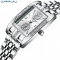Silver box_Women Watches Luxury Rhinestone Elegant Wristwatch Quartz Watch For Girl Ladies Clock F
