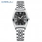 silver black_Women Watches Creative Steel Dress Bracelet Wristwatches Ladies Square Waterproof Femal