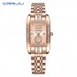 Rose_Rectangle Dial Womens Watches Luxury Waterproof Dress Wristwatches with Rhinestones   Feminino