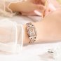Silver white box_Rectangle Dial Womens Watches Luxury Waterproof Dress Wristwatches with Rhinestones