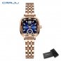 Rose blue box_Women's Dress Wristwatches Luxury Square Quartz  with Rhinestones   Feminino