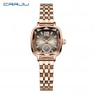 Rose grey_Women's Dress Wristwatches Luxury Square Quartz  with Rhinestones   Feminino