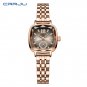 Rose grey_Women's Dress Wristwatches Luxury Square Quartz  with Rhinestones   Feminino