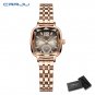 Rose grey box_Women's Dress Wristwatches Luxury Square Quartz  with Rhinestones   Feminino