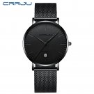 black black_Mens Watches  Luxury Blue Waterproof Watches Ultra Thin Date Simple Casual Quartz Watch 