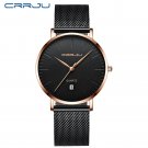 rose black_Mens Watches  Luxury Blue Waterproof Watches Ultra Thin Date Simple Casual Quartz Watch M