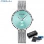 Silver Green BOX_Women Watch Luxury Casual Simple Ladies Daily Dress Mesh Wristwatch Minimalist Wate