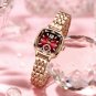 Rose box_Women Watches Luxurious Quartz Sparkling Rhinestone Dial Dress Wristwatches for Ladies F