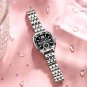 Silver black_Women Watches Luxurious Quartz  Sparkling Rhinestone Dial Dress Wristwatches for Ladies