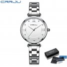 silver white BOX_Women Watch  Luxury Blue Watch for Women Casual Waterproof Quartz Ladies Stainless 