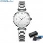 silver white BOX_Women Watch  Luxury Blue Watch for Women Casual Waterproof Quartz Ladies Stainless 