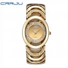 golden_Gold Watch Women   bracelet Ladies Quartz-Watch s For Girl Full Stainless Steel Rhinestone wr