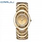 golden_Gold Watch Women   bracelet Ladies Quartz-Watch s For Girl Full Stainless Steel Rhinestone wr