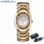 golden white BOX_Gold Watch Women   bracelet Ladies Quartz-Watch s For Girl Full Stainless Steel Rhi