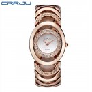 Rose gold_Gold Watch Women   bracelet Ladies Quartz-Watch s For Girl Full Stainless Steel Rhinestone