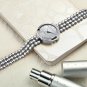 silver_es Women Rhinestone Quartz Watches Stainless steel Band moonlike Ladies Crystal dress Wrist