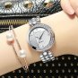 silver_es Women Rhinestone Quartz Watches Stainless steel Band moonlike Ladies Crystal dress Wrist