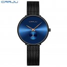 Black Blue_Women's Watches 2021 Luxury Ladies Watch Minimalist Waterproof Slim Band Watches for Wome
