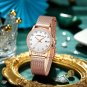 rose black_Women Watch Luxury Diamond Ladies Dress Simple Mesh Bracelet Waterproof Quartz Wristwatch