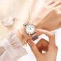 rose green BOX_Women Watch Luxury Diamond Ladies Dress Simple Mesh Bracelet Waterproof Quartz Wristw