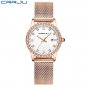 rose white_Women Watch Luxury Diamond Ladies Dress Simple Mesh Bracelet Waterproof Quartz Wristwatch