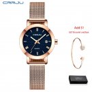 2176 blue BOX_Women Watches Beautiful Minimalist Waterproof Date Slim Quartz Ladies Dress WristWatch