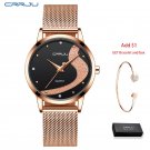 rose black BOX_Women Watch  Luxury Rhinestone Casual Waterproof Quartz Ladies Dress Galaxy Mesh Wris