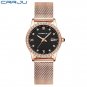 rose black_Women Watch  Luxury Diamond Watches Ladies Dress Simple Mesh Bracelet Waterproof Quartz W