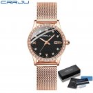 rose black BOX_Women Watch  Luxury Diamond Watches Ladies Dress Simple Mesh Bracelet Waterproof Quar
