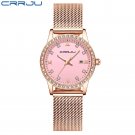 rose pink_Women Watch  Luxury Diamond Watches Ladies Dress Simple Mesh Bracelet Waterproof Quartz Wa