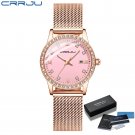 rose pink BOX_Women Watch  Luxury Diamond Watches Ladies Dress Simple Mesh Bracelet Waterproof Quart