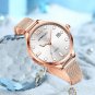 rose black_Woman Watch Woman's Big Face Dark Light Quartz Waterproof Wristwatch Rose Gold Mesh Ladi