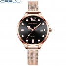 rose black_Women Casual Watch Luxury Luminous Quartz Waterproof Woman's Wristwatch Mesh Ladies Dress