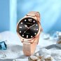 rose white_Women Casual Watch Luxury Luminous Quartz Waterproof Woman's Wristwatch Mesh Ladies Dress