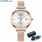 rose white BOX_Women Casual Watch Luxury Luminous Quartz Waterproof Woman's Wristwatch Mesh Ladies D