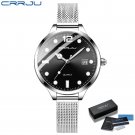 silver black BOX_Women Casual Watch Luxury Luminous Quartz Waterproof Woman's Wristwatch Mesh Ladies