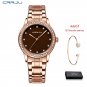 Rose Brown box_Women Watch Quartz Movement Bracelet Stainless Steel Ladies Wristwatch Clock   Femini