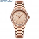 Rose gold_Women Watch Quartz Movement Bracelet Stainless Steel Ladies Wristwatch Clock   Feminino  F