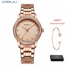 Rose gold box_Women Watch Quartz Movement Bracelet Stainless Steel Ladies Wristwatch Clock   Feminin