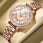Rose blue box_Luxury Stainless Steel Wristwatches for Ladies Romantic Rose Pink with Rhinestones Rom