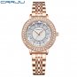 Rose white_Luxury Stainless Steel Wristwatches for Ladies Romantic Rose Pink with Rhinestones Roman 