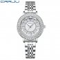 Silver_Luxury Stainless Steel Wristwatches for Ladies Romantic Rose Pink with Rhinestones Roman Nume