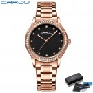 Rose Black box_Women Watch Ladies Gold Bracelet Stainless Steel Watch Movement Quartz Clock   Femini