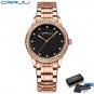 Rose Black box_Women Watch Ladies Gold Bracelet Stainless Steel Watch Movement Quartz Clock   Femini